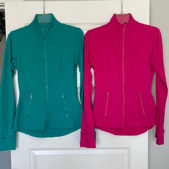 Two Scuba Style Jackets Pink & Green Size Small - Picture 1 of 7